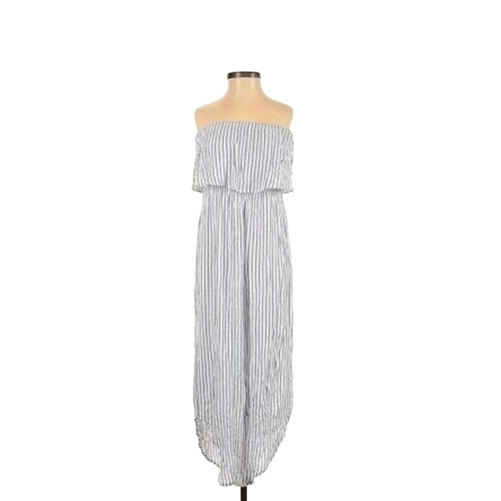 Japna Stripes Sleeveless Ruffle Jumpsuit NWT Small